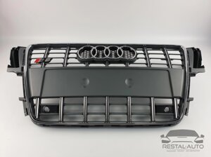 Тюнинг Решетка радиатора Audi A5 2007-2011год Серая с хромом (в стиле S-Line)