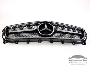 Тюнинг Решетка радиатора на Mercedes CLS-Class C218 2011-2014 год Diamond ( Черная с хром вставками )