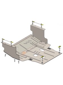Захист двигуна, КПП для авто Faw B30 2015- V-1,6i (АКПП) (TM Kolchuga) Стандарт