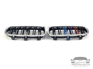 Решетка радиатора ноздри BMW 3 F30/F31 2012-2019год Черные Глянцевые Хром рамка М-Стиль