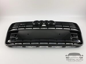 Тюнинг Решетка радиатора Audi A8 2014-2017год Черная (в стиле S-Line)