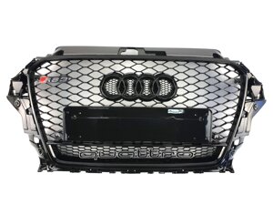 Грати радіатора Audi A3 2012-2016 рік Чорна (QUATTRO в стилі RS)