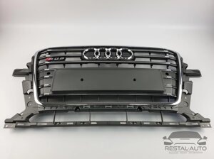 Тюнинг Решетка радиатора Audi Q5 2012-2016год Серая с хромом (в стиле S-Line)