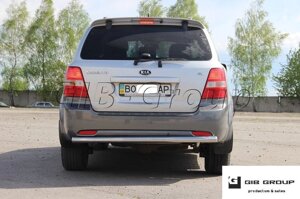 Захист заднього бампера (одинарна нержавіюча труба - одинарний вус) KIA Sorento (02-09)