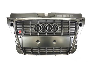 Грати радіатора Audi A3 2008-2012 рік Сіра з хромом (в стилі S-Line)