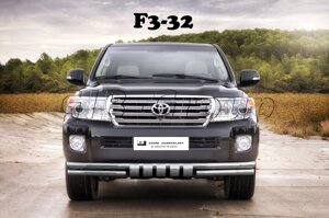 Захист переднього бампера (подвійна труба) Toyota Land Cruiser 200 з 2007 р. модель F3-32.6