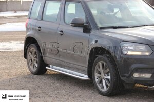 Пороги бічні труби з листом Skoda Yeti (09-13) D60