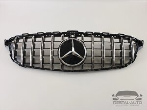 Решітка радіатора Mercedes C-Class W205 з 2018-2020 р. (GT Panamericana, чорна з хром смужками) в Запорізькій області от компании Интернет-магазин тюнинга «Safety auto group»