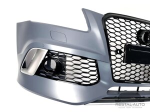 Передний бампер в стиле RS на Audi Q5 8R 2012-2016 год ( Под туманки )