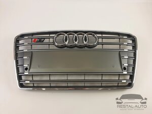 Тюнінг Решітка радіатора Audi A7 2010-2014 рік Сіра з хромом (в стилі S-Line) в Запорізькій області от компании Интернет-магазин тюнинга «Safety auto group»