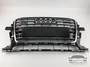 Тюнінг Решітка радіатора Audi Q5 2012-2016 рік Чорна з хромом (в стилі S-line)