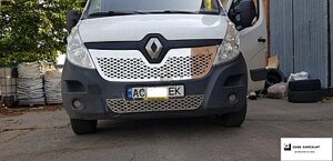 Хром накладка на решітку радіатора (Верх + низ) для Renault Master ІІІ (2014-2019)