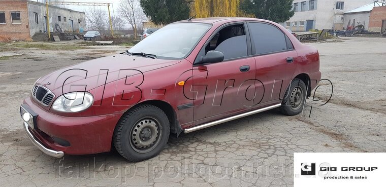 Пороги бічні труби без накладок Daewoo Lanos (1998+) D 60 від компанії Інтернет-магазин тюнінгу «Safety auto group» - фото 1