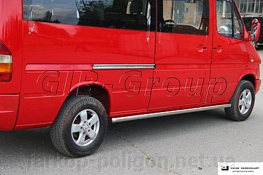 Пороги бічні труби Mercedes-Benz Sprinter (1995-2021) D60 з накладками коротка база від компанії Інтернет-магазин тюнінгу «Safety auto group» - фото 1