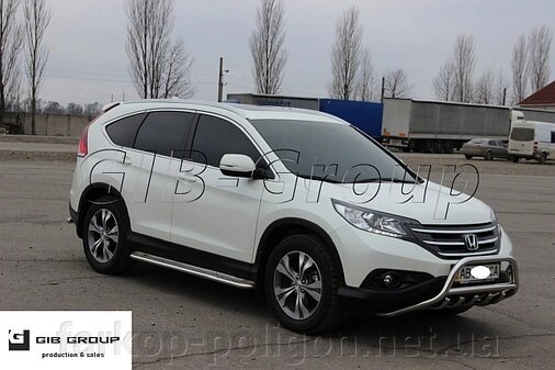 Пороги бічні труби з листом Honda CRV (01-16) 17+ D51 Silver від компанії Інтернет-магазин тюнінгу «Safety auto group» - фото 1