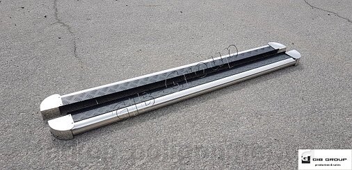 Пороги бічні труби з листом Honda Ridgeline (2005-2008) D51 Silver-black-inside від компанії Інтернет-магазин тюнінгу «Safety auto group» - фото 1