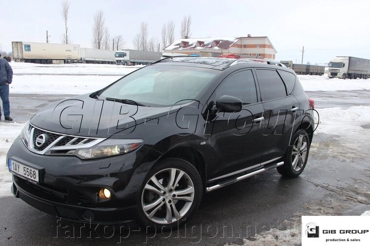 Пороги бічні труби з листом Nissan Murano Z51 (2008-2015) D42 від компанії Інтернет-магазин тюнінгу «Safety auto group» - фото 1