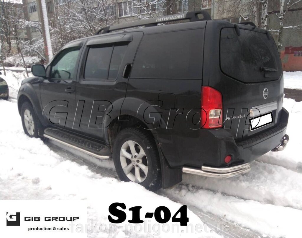 Пороги бічні труби з листом Nissan Pathfinder (2006-2013) D42, 51, 60 від компанії Інтернет-магазин тюнінгу «Safety auto group» - фото 1