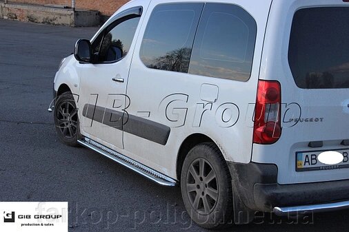 Пороги бічні труби з листом серія "ELIT" Peugeot Partner (08+) D60 Silver-black від компанії Інтернет-магазин тюнінгу «Safety auto group» - фото 1