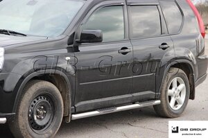 Пороги бічні труби Nissan X-Trail (2007-2021) D60 без накладок