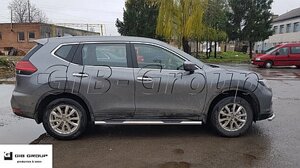 Пороги бічні труби Nissan X-Trail (2007-2021) D60 з накладками