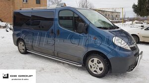 Пороги бічні труби з листом Opel Vivaro (01-21) D51 коротка база