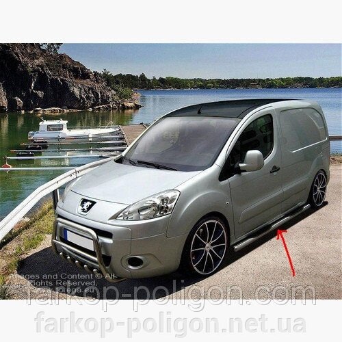 Пороги із труб для Citroen Berlingo з 2008р. від компанії Інтернет-магазин тюнінгу «Safety auto group» - фото 1