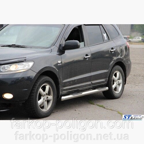 Пороги із труб для Hyundai Santa Fe з 2006-2012 р.р. від компанії Інтернет-магазин тюнінгу «Safety auto group» - фото 1