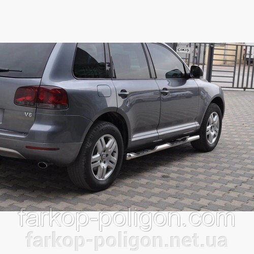 Пороги із труб для Volkswagen Touareg з 2002-2010 р.р. від компанії Інтернет-магазин тюнінгу «Safety auto group» - фото 1