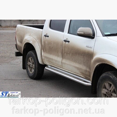 Пороги майданчика для Toyota Hilux з 2006-2015р. від компанії Інтернет-магазин тюнінгу «Safety auto group» - фото 1