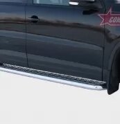 Пороги з аркушем (майданчик) на Volkswagen Tiguan 2011-2016 Uatuning від компанії Інтернет-магазин тюнінгу «Safety auto group» - фото 1