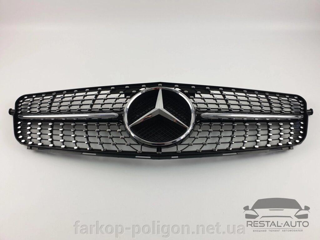 Решітка радіатора Mercedes C-Class W204 2007-2014 р. (Diamond Black) від компанії Інтернет-магазин тюнінгу «Safety auto group» - фото 1