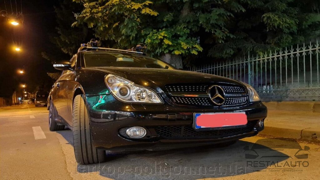 Решітка радіатора Mercedes CLS-Class C219 з 2004-2008 р. (Diamond чорна з хром вставкою) від компанії Інтернет-магазин тюнінгу «Safety auto group» - фото 1