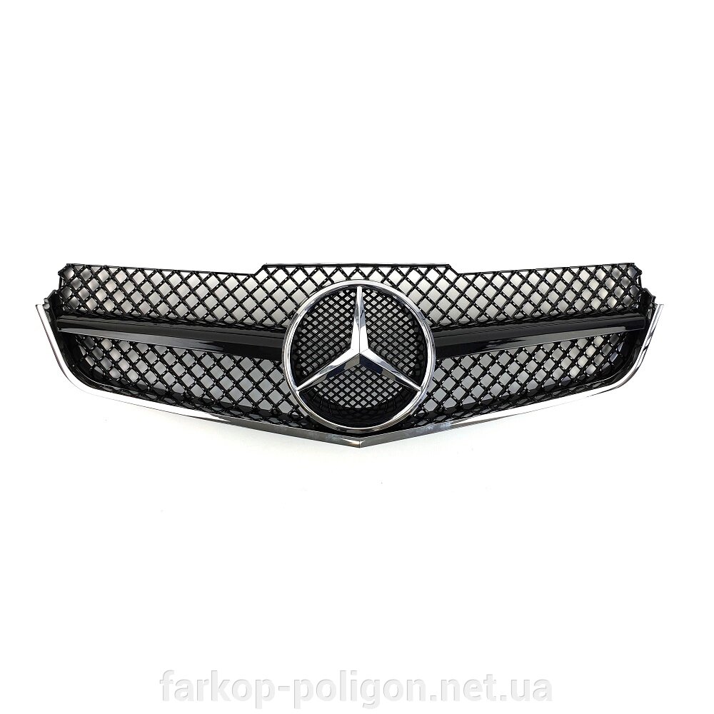 Решітка радіатора Mercedes E-class Coupe C207 з 2009-2013 р. (AMG стиль, Чорна з хром рамкою) від компанії Інтернет-магазин тюнінгу «Safety auto group» - фото 1