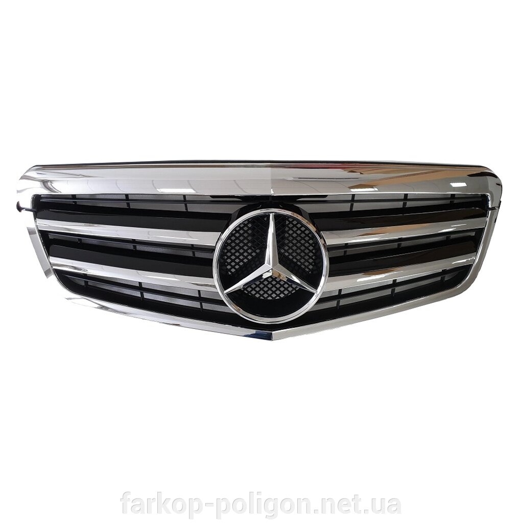 Решітка радіатора Mercedes E-Class W212 з 2009-2013 р. (AMG стиль, Хром з чорними вставками) від компанії Інтернет-магазин тюнінгу «Safety auto group» - фото 1