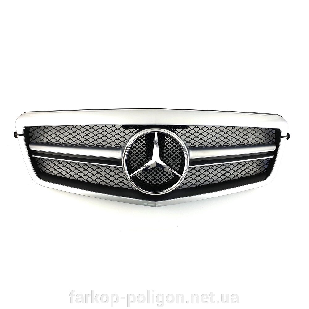 Решітка радіатора Mercedes E-Class W212 з 2009-2013 р. (AMG стиль, Сіра з чорними вставками) від компанії Інтернет-магазин тюнінгу «Safety auto group» - фото 1