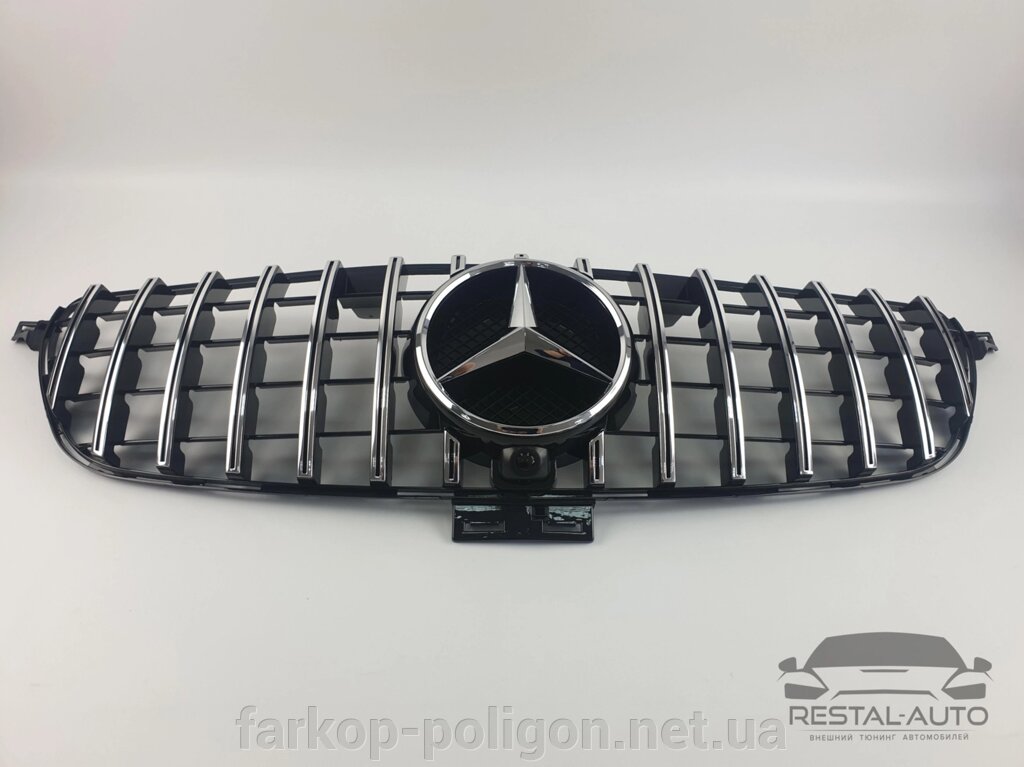 Решітка радіатора Mercedes GLE-Class W166 2015-2018 рік (GT Chrome Black) від компанії Інтернет-магазин тюнінгу «Safety auto group» - фото 1