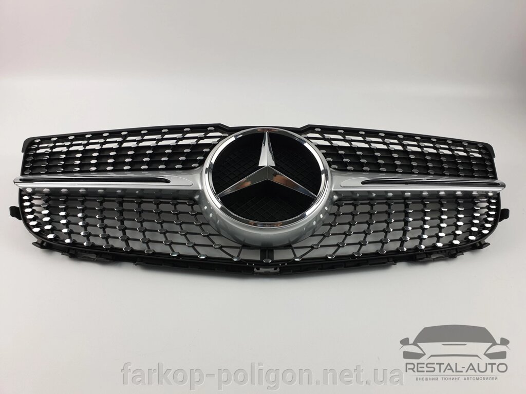 Решітка радіатора Mercedes GLK-Class X204 2012-2015 рік (Diamond Silver) від компанії Інтернет-магазин тюнінгу «Safety auto group» - фото 1