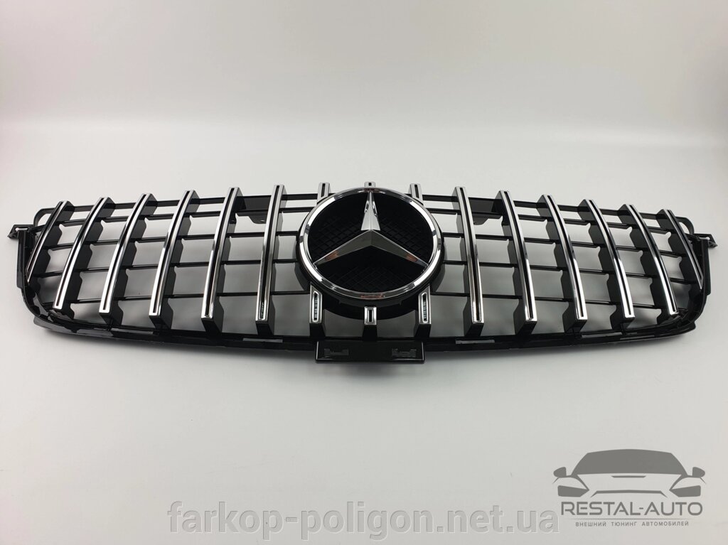 Решітка радіатора Mercedes ML-Class W166 2011-2015 рік (GT Chrome Black) від компанії Інтернет-магазин тюнінгу «Safety auto group» - фото 1