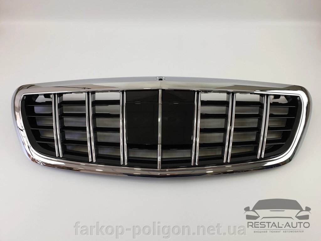 Решітка радіатора Mercedes S-Class W222 2013-2020 рік (GT Chrome Black) від компанії Інтернет-магазин тюнінгу «Safety auto group» - фото 1