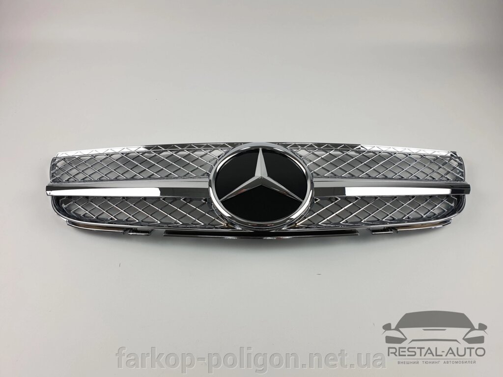 Решітка радіатора Mercedes SL-Class R230 2006-2008 рік (SL Chrome) від компанії Інтернет-магазин тюнінгу «Safety auto group» - фото 1