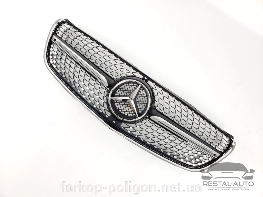 Решітка радіатора Mercedes V-Class W447 2014-2019 рік (Diamond Black) від компанії Інтернет-магазин тюнінгу «Safety auto group» - фото 1