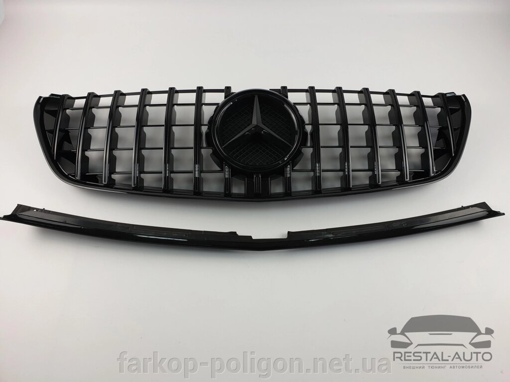 Решітка радіатора Mercedes V-Class W447 2014-2019 рік (GT All Black) від компанії Інтернет-магазин тюнінгу «Safety auto group» - фото 1