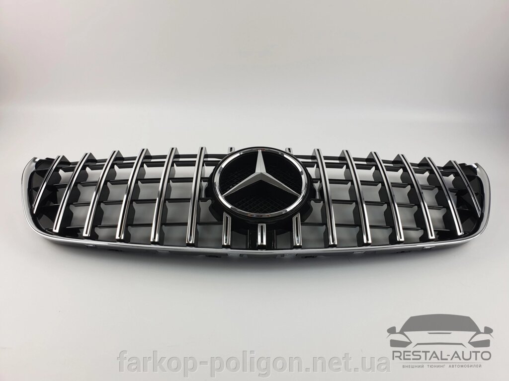 Решітка радіатора Mercedes V-Class W447 2014-2019 рік (GT Chrome Black) від компанії Інтернет-магазин тюнінгу «Safety auto group» - фото 1
