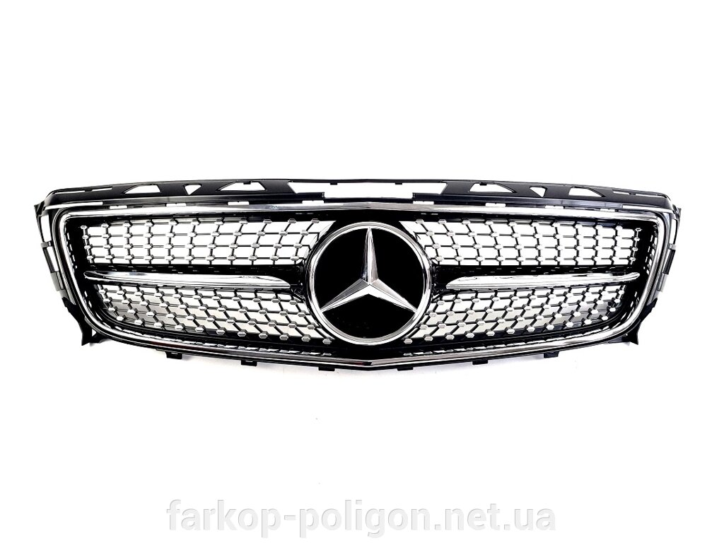 Решітка радіатора на Mercedes CLS-Class C218 з 2011-2014 р. (Diamond, Чорна з хром вставками) від компанії Інтернет-магазин тюнінгу «Safety auto group» - фото 1