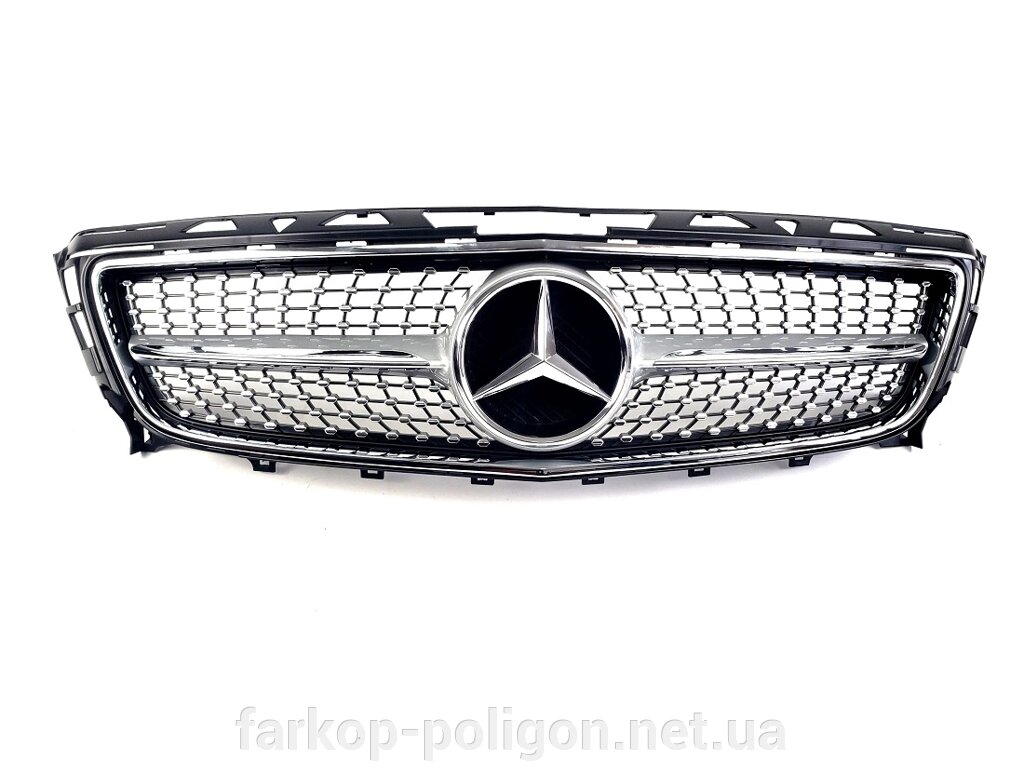 Решітка радіатора на Mercedes CLS-Class C218 з 2011-2014 р. (Diamond, Сіра з хром вставками) від компанії Інтернет-магазин тюнінгу «Safety auto group» - фото 1