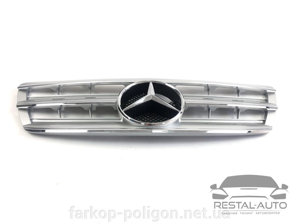 Решітка радіатора на Mercedes S-Class W220 2002-2005 рік AMG стиль ( Сіра ) від компанії Інтернет-магазин тюнінгу «Safety auto group» - фото 1