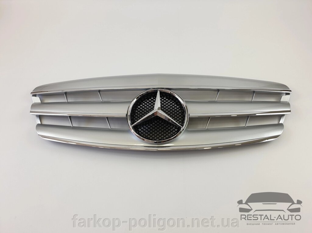 Решітка радіатора на Mercedes S-Class W221 2005-2009 рік CL-Look ( Сіра з хром вставками) від компанії Інтернет-магазин тюнінгу «Safety auto group» - фото 1