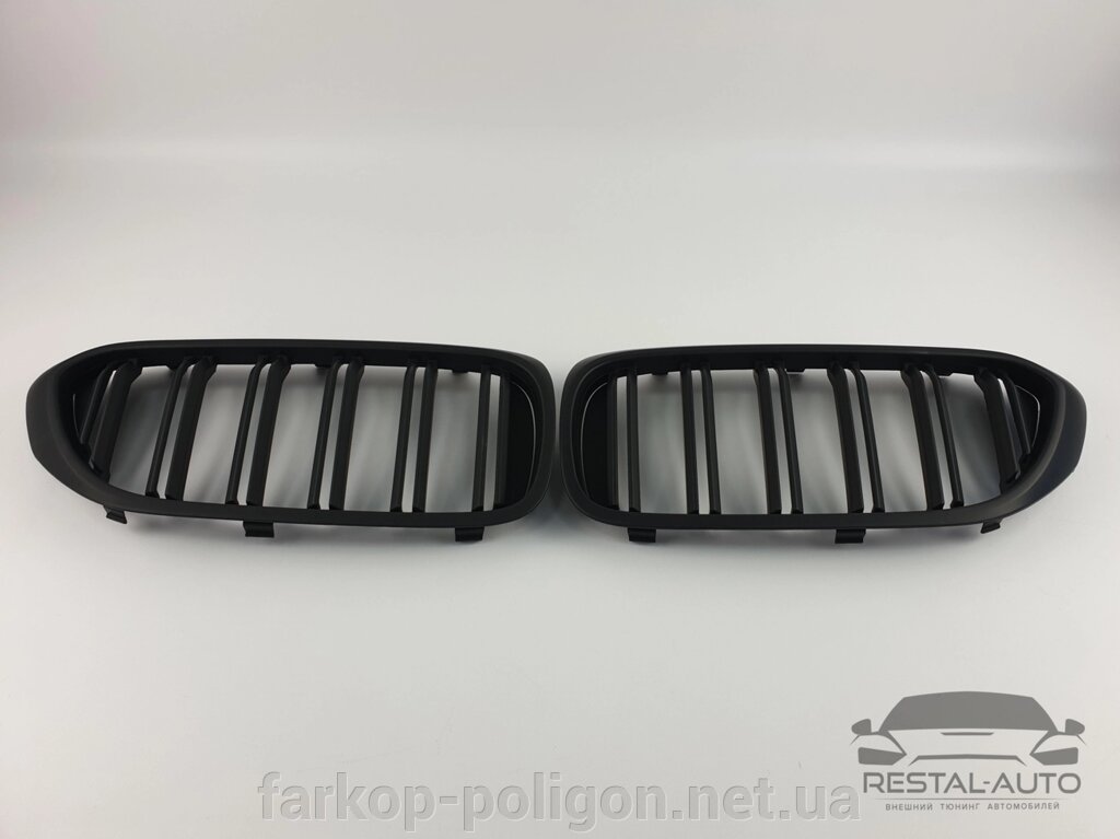 Решітка радіатора ніздрі BMW 5 G30/G31 2017-2020 рік Чорні Матові від компанії Інтернет-магазин тюнінгу «Safety auto group» - фото 1