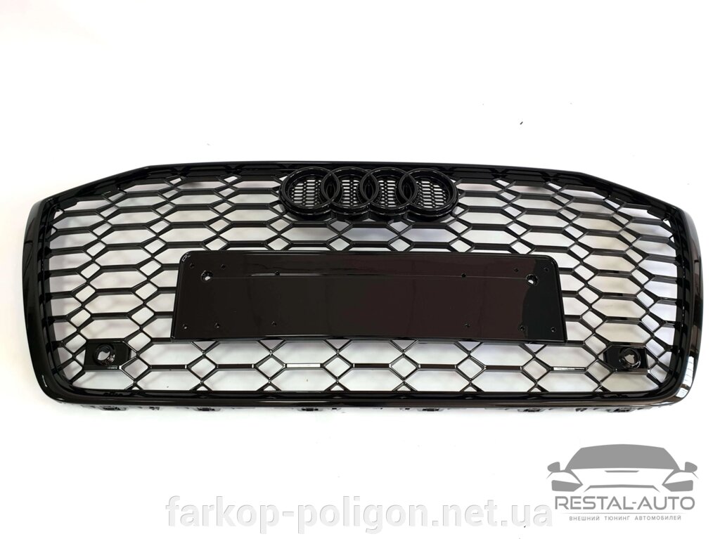 Решітка радіатора в стилі RS на Audi A6 C8 2018-2021 року (Чорна) від компанії Інтернет-магазин тюнінгу «Safety auto group» - фото 1
